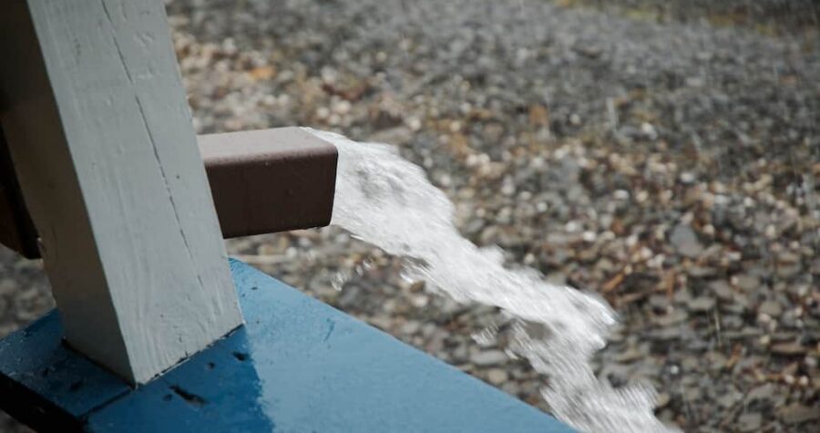 downspout gushing water