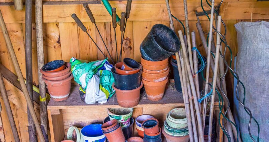 messy garden shed