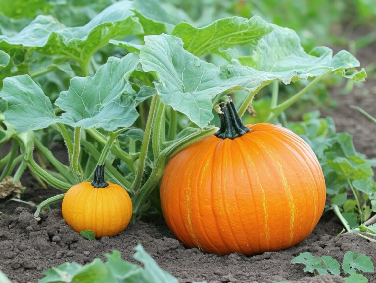 fresh outdoor pumpkin plant