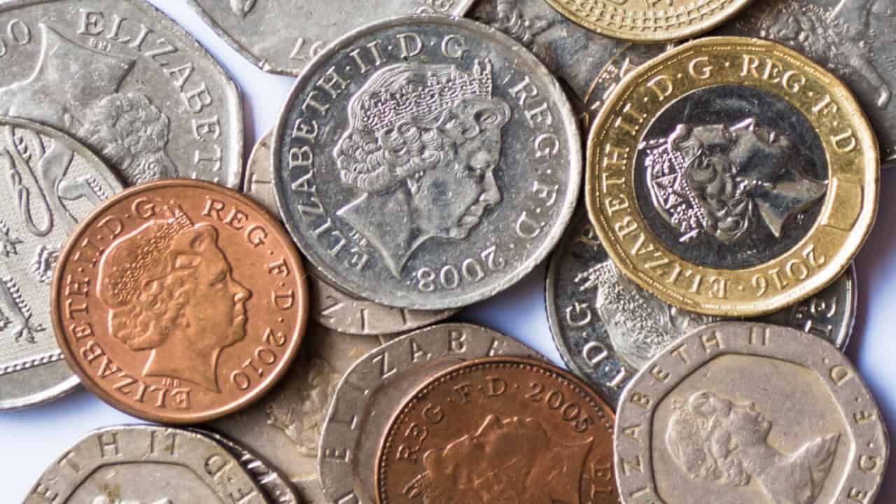 Collection of British Pound coins currency