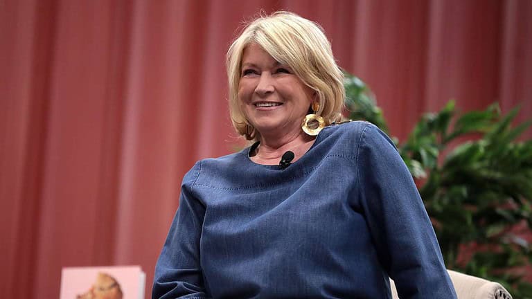Martha Stewart speaking with attendees at the 2019 Maricopa Home and Garden Show at WestWorld of Scottsdale in Scottsdale, Arizona.