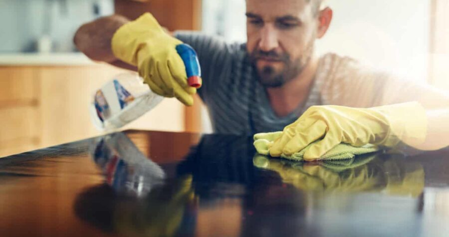 man cleaning, cleaning fridge, cleaning house