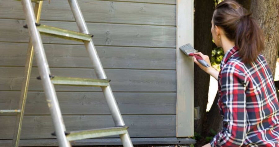 painting house, woman painting, curb appeal