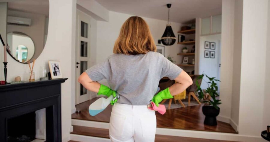 woman cleaning