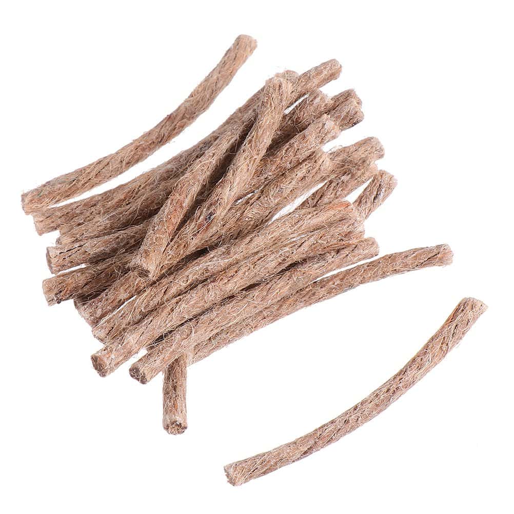 A bundle of 30 natural kindling wick cords, made from durable fiber, designed for fire starting, ideal for outdoor survival, camping, and travel, each piece is easy to ignite, perfect for creating fire in emergency situations