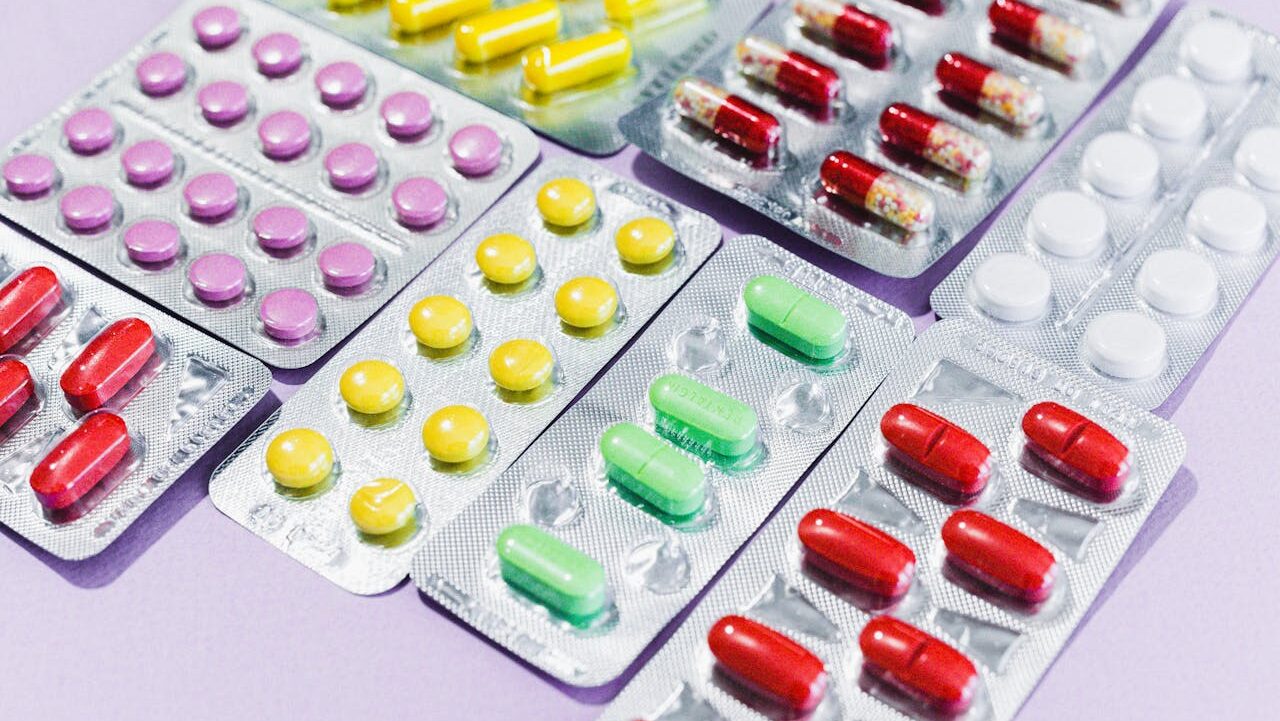 Pharmaceutical medication, prescription drugs, over-the-counter medicine, healthcare and treatment, vitamins and supplements, medical supplies