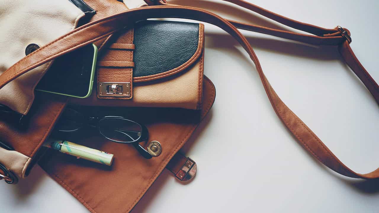 Purse and wallet, glasses