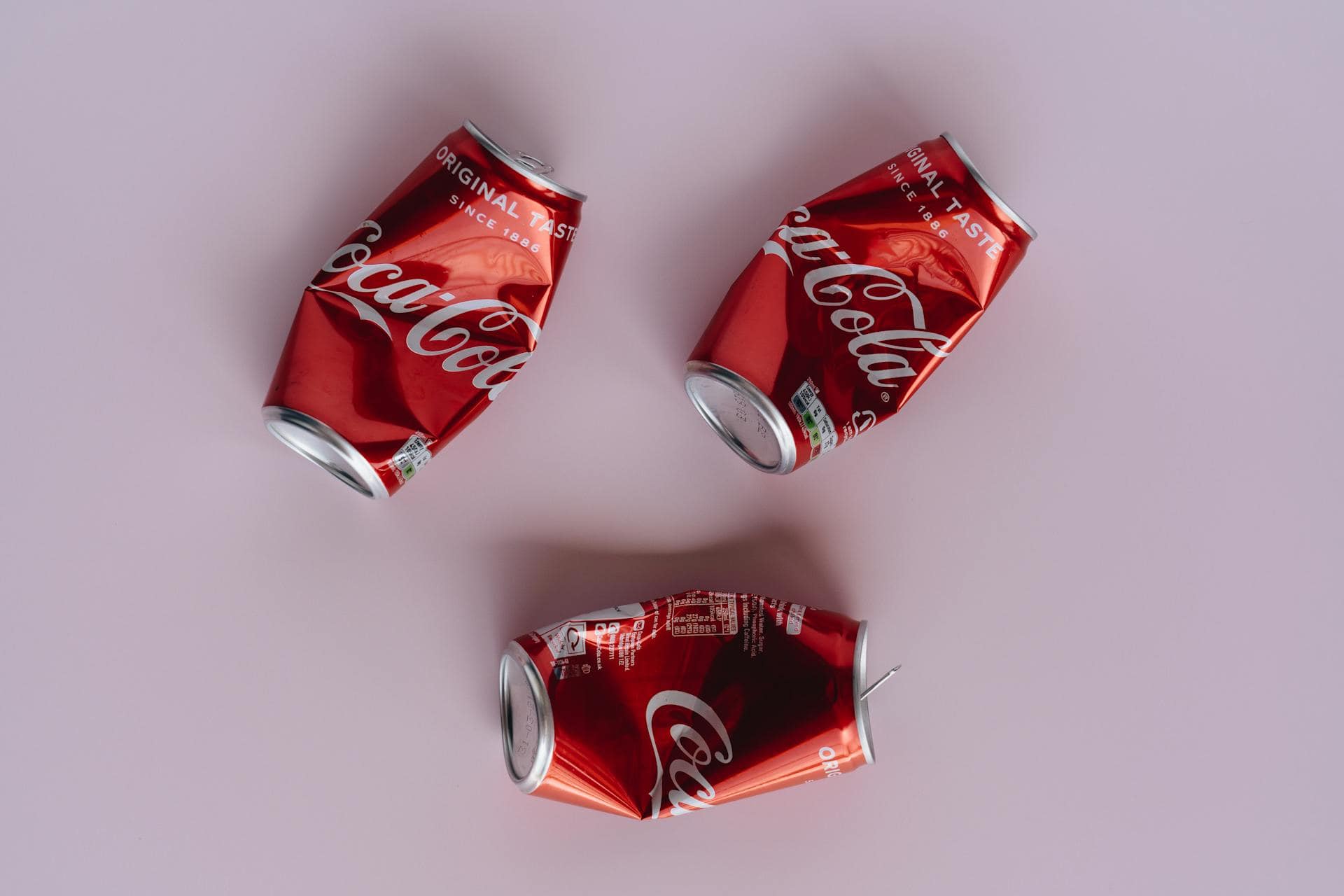 Crushed soda cans