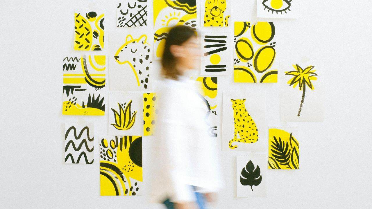 artwork hung at same height wall decor