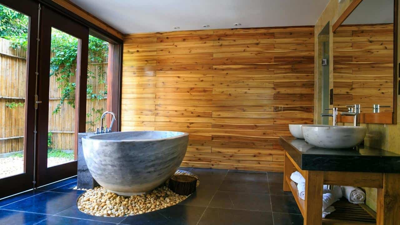 stone and wood interior design