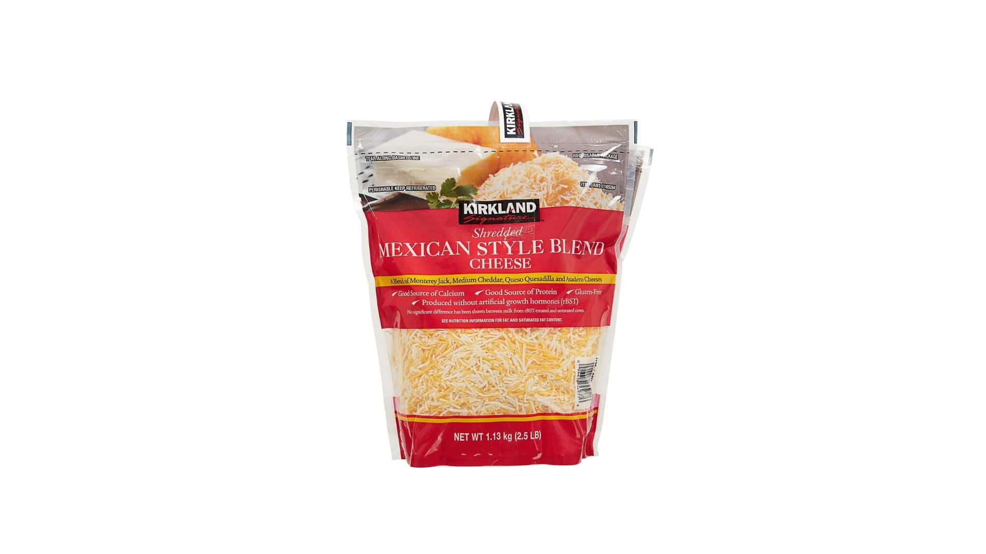 Kirkland Signature Shredded Mexican Style Blend Cheese, 2.5 lbs, 2-count