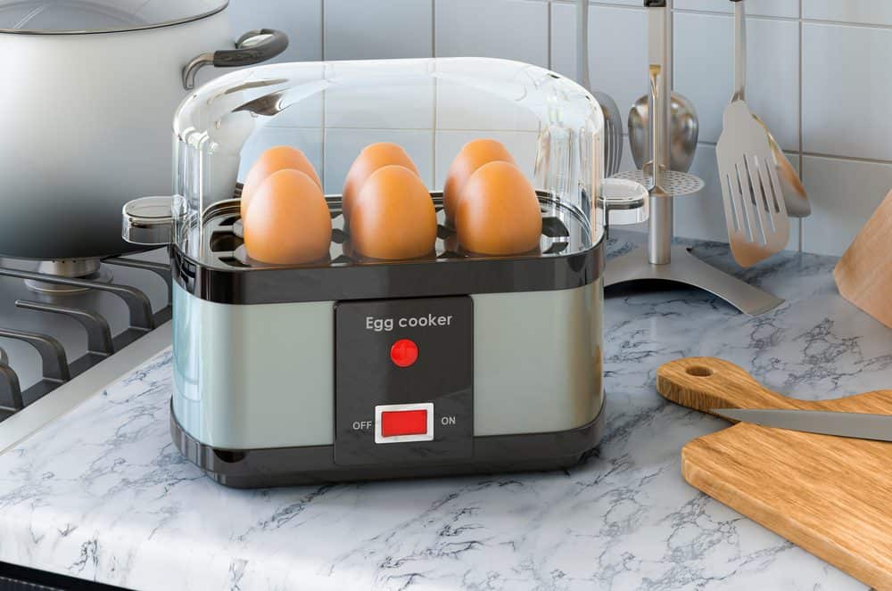 Egg Cooker On The Kitchen table 3d Rendering