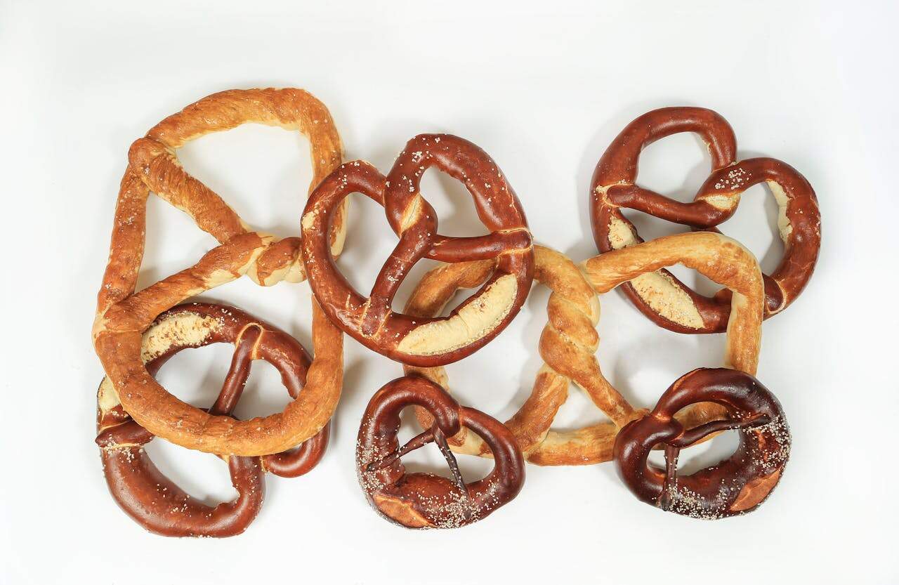 Pretzels on White Background
