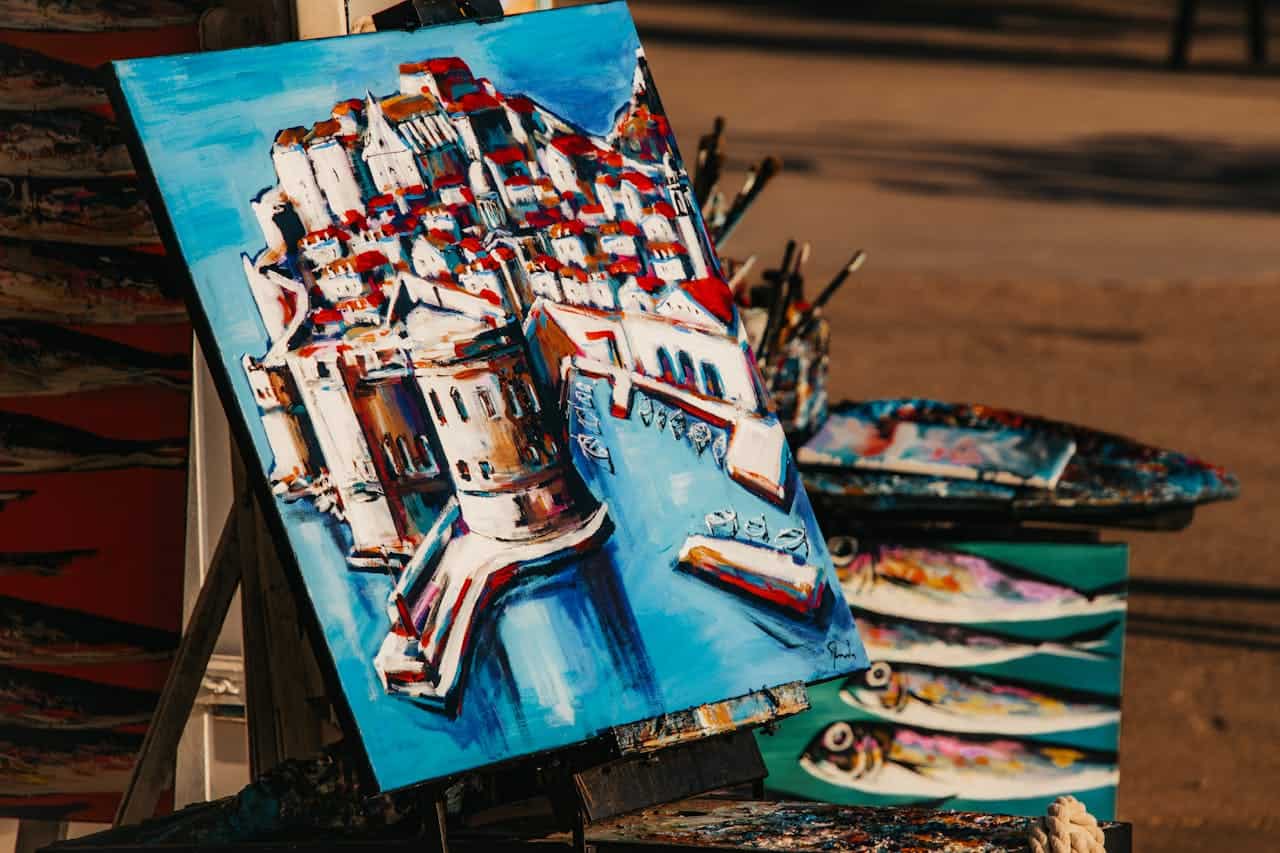 Colorful Seaside Painting of Dubrovnik by Artist