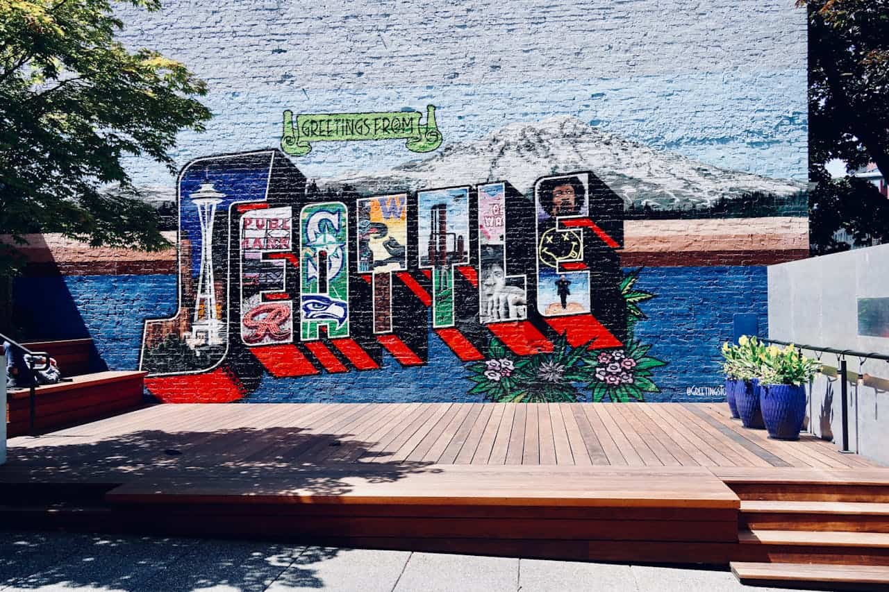 Colorful Graffiti Mural on Wall